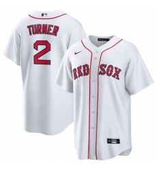 Men Boston Red Sox 2 Justin Turner White Cool Base Stitched Jersey