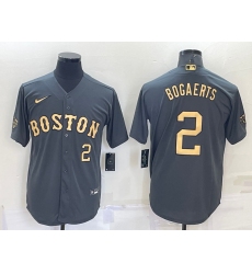 Men Boston Red Sox 2 Xander Bogaerts 2022 All Star Charcoal Cool Base Stitched Jersey