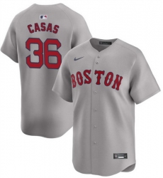 Men Boston Red Sox 36 Triston Casas Grey 2024 Away Limited Stitched Baseball Jersey