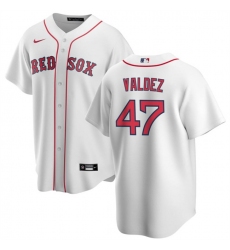 Men Boston Red Sox 47 Enmanuel Valdez White Cool Base Stitched Baseball Jersey
