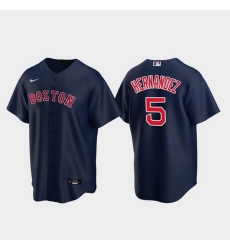 Men Boston Red Sox 5 Kik E9 Hern E1ndez Navy Cool Base Stitched Baseball jersey