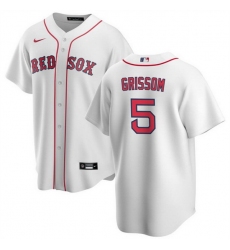 Men Boston Red Sox 5 Vaughn Grissom White Cool Base Stitched Baseball Jersey