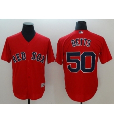 Men Boston Red Sox 50 Betts Red Game 2021 MLB Jersey