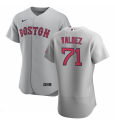 Men Boston Red Sox 71 Phillips Valdez Men Nike Gray Road 2020 Flex Base Team MLB Jersey