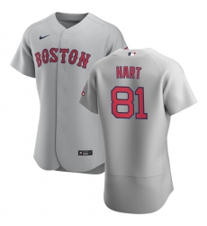 Men Boston Red Sox 81 Kyle Hart Men Nike Gray Road 2020 Flex Base Team MLB Jersey