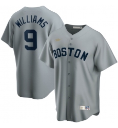 Men Boston Red Sox 9 Ted Williams Nike Road Cooperstown Collection Player MLB Jersey Gray