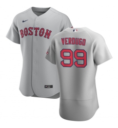 Men Boston Red Sox 99 Alex Verdugo Men Nike Gray Road 2020 Flex Base Team MLB Jersey
