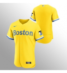 Men Boston Red Sox Men Nike 2021 City Connect Gold Authentic MLB Jersey