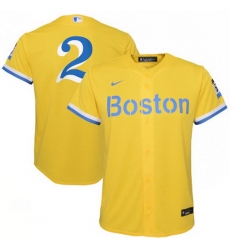 Men Boston Red Sox Xander Bogaerts Nike Gold Light Blue 2021 City Connect Player Jersey