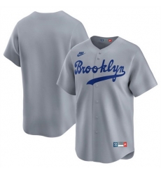 Men Brooklyn Dodgers Blank Grey Throwback Cooperstown Collection Limited Stitched Baseball Jersey
