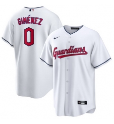 Men Cleveland Guardians 0 Andres Gimenez White Cool Base Stitched Jersey