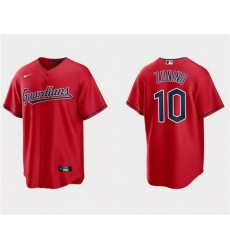 Men Cleveland Guardians 10 Mike Zunino Red Cool Base Stitched Jersey