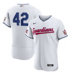 Men Cleveland Guardians 42 Jackie Robinson White Flex Base Stitched jersey