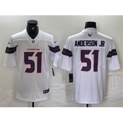 Men Houston Texans 51 Will Anderson Jr  White Vapor Untouchable Stitched Footb