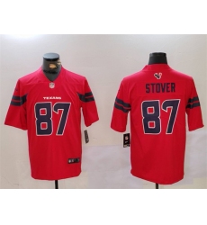 Men Houston Texans 87 Cade Stover Red Vapor Untouchable Stitched Footb