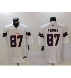 Men Houston Texans 87 Cade Stover White Vapor Untouchable Stitched Footb
