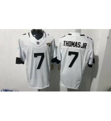 Men Jacksonville Jaguars 7 Brian Thomas Jr White 2025 F U S E  Vapor Limited Stitched Footb