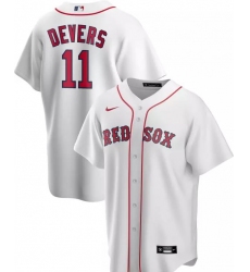 Men Majestic Boston Red Sox 11 Rafael Devers White Home Flex Base  Jersey