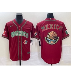 Men Mexico Baseball 2023 Red Team Big Logo World Baseball Classic Stitched Jersey