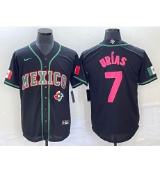 Men Mexico Baseball 7 Julio Ur EDas 2023 Black World Baseball With Patch Classic Stitched Jersey 7
