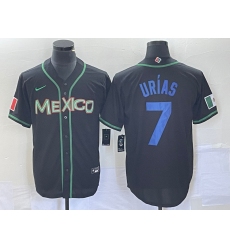 Men Mexico Baseball 7 Julio Ur EDas 2023 Black World Baseball With Patch Classic Stitched Jersey