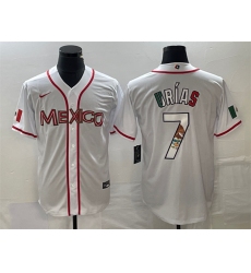 Men Mexico Baseball 7 Julio Ur EDas 2023 White World Baseball With Patch Classic Stitched Jersey 2