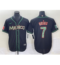 Men Mexico Baseball 7 Julio Uras 2023 Black World Baseball With Patch Classic Stitched Jerseys 1