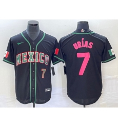 Men Mexico Baseball 7 Julio Urias 2023 Black World Baseball With Patch Classic Stitched Jersey