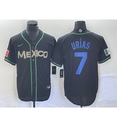 Men Mexico Baseball 7 Julio Urias 2023 Black World Baseball With Patch Classic Stitched Jersey