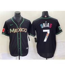 Men Mexico Baseball 7 Julio Urias 2023 Black World Baseball With Patch Classic Stitched Jersey