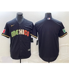 Men Mexico Baseball Blank 2023 Black World Baseball Classic Stitched Jersey