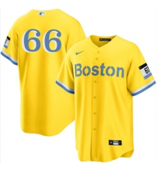 Men Nike Boston Red Sox #66 Brayan Bello Yellow City Edition Stitched Cool Base Baseball Jersey