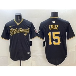 Men Pittsburgh Pirates  15 Oneil Cruz Black Limited Stitched Baseball Jersey