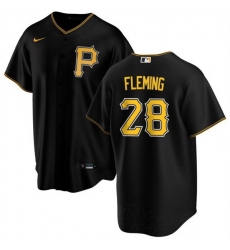 Men Pittsburgh Pirates 28 Josh Fleming Black Cool Base Stitched Baseball Jersey