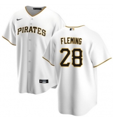 Men Pittsburgh Pirates 28 Josh Fleming White Cool Base Stitched Baseball Jersey