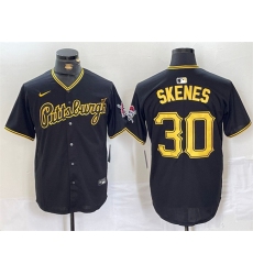 Men Pittsburgh Pirates 30 Paul Skenes Black Stitched Baseball Jersey