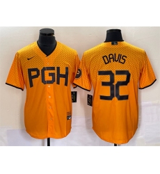 Men Pittsburgh Pirates 32 Henry Davis Gold 2023 City Connect Stitched Jersey