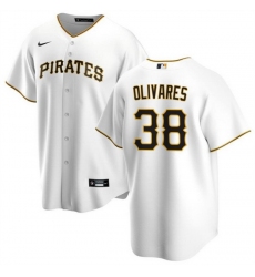 Men Pittsburgh Pirates 38 Edward Olivares White Cool Base Stitched Baseball Jersey