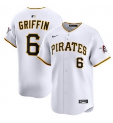 Men Pittsburgh Pirates 6 Konnor Griffin White 2026 Home Limited Stitched Baseball Jersey Men Pittsburgh Pirates 6 Konnor Griffin White 2026 Home Limited Stitched Baseball Jersey