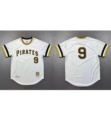 Men Pittsburgh Pirates 9 Bill Mazeroski 1971 White Cool Base Stitched Baseball Jersey