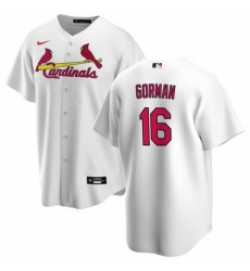 Men St  Louis Cardinals 16 Nolan Gorman White Cool Base Stitched Jersey