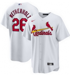 Men St  Louis Cardinals  26 JJ Wetherholt White Home Stitched Baseball Jersey
