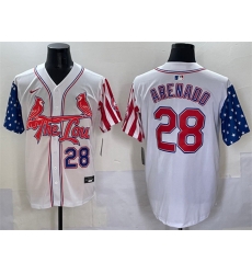 Men St Louis Cardinals 28 Nolan Arenado White Independence Day Vapor Premier Limited Stitched Baseball Jersey Men St Louis Cardinals 28 Nolan Arenado White Independence Day Vapor Premier Limited Stitched Baseball Jersey