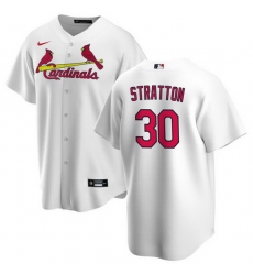 Men St  Louis Cardinals 30 Chris Stratton White Cool Base Stitched Jersey