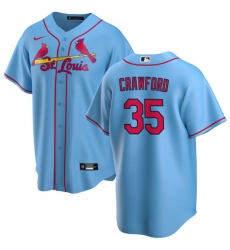Men St  Louis Cardinals 35 Brandon Crawford Blue Cool Base Stitched Baseball Jersey