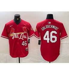 Men St  Louis Cardinals 46 Paul Goldschmidt Red 2024 City Connect Stitched Baseball Jersey 1