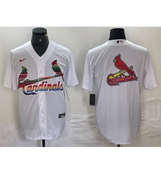 Men St  Louis Cardinals White Team Big Logo Cool Base Stitched Jersey