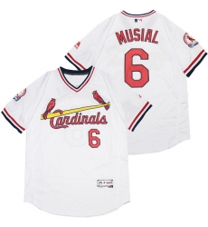 Men St.Louis Cardinals 6 Stan Musial White Flexbase Jersey