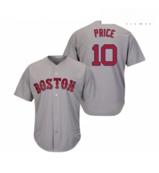 Mens Boston Red Sox 10 David Price Replica Grey Road Cool Base Baseball Jersey