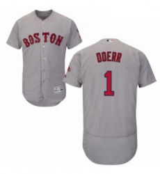 Mens Majestic Boston Red Sox 1 Bobby Doerr Grey Road Flex Base Authentic Collection MLB Jersey